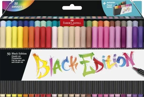 Faber-Castell Black Edition Buntstift sortiert, Kartonetui, 50er-Set