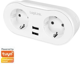 LogiLink Wi-Fi Smart Plug 2-fach, 2400W, 2x USB-A, Smart-Steckdose (SH0102)