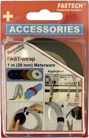 Fastech Fast-Strap Klettband, 20mm, 1m, schwarz