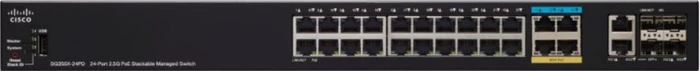 Cisco SG350X Rackmount Gigabit Managed Switch, 24x RJ-45, 2x SFP+, 2x RJ-45/SFP+, 375W UPoE