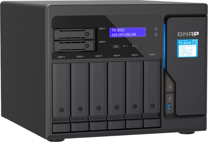 QNAP QuTS hero Turbo Station TS-855X-8G, 8GB RAM, 1x RJ-45 10GBase-T, 2x RJ-45 2.5GBase-T
