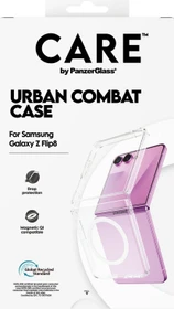 PanzerGlass Care Urban Combat Case transparent w. white Qi für Samsung Galaxy Z Flip7/Flip8