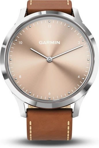 Garmin vivomove HR Premium Aktivitäts-Tracker edelstahl/braun