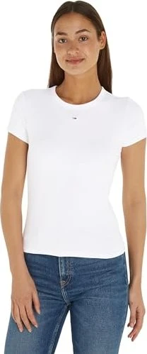 Tommy Hilfiger Ripped Roundneck Slim Fit T-Shirt kurzarm weiß (Damen)