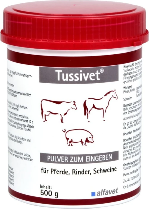 alfavet Tussivet Pulver bei Husten für Pferde, Rinder & Schweine, 500g