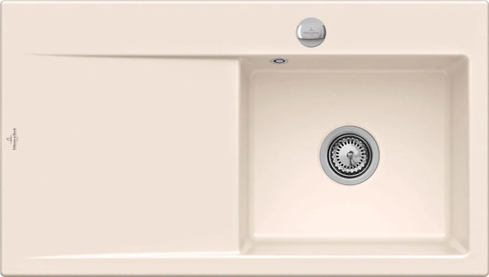 Villeroy & Boch Subway Style 50 Einbau Becken rechts mit Ablauffernbedienung crema