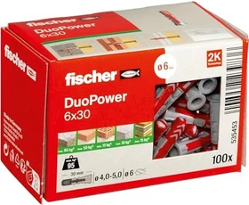 fischer DuoPower 6x30 Universaldübel, 6x30mm, 100 Stück