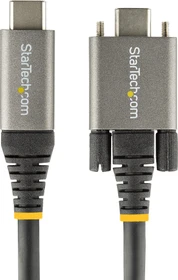 StarTech USB 3.1 Kabel mit Seitenschraubverriegelung, USB-C 3.1 [Stecker]/USB-C 3.1 [Stecker, verschraubbar] schwarz, 1m (USB31CCSLKV1M)