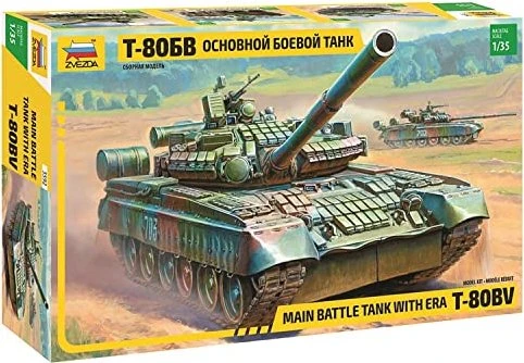 Zvezda Russian main battle tank with ERA T-80BV