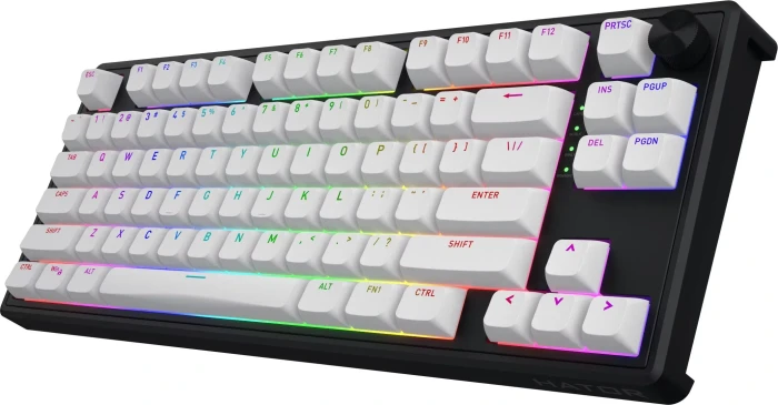 Hator Skyfall 80 MAG Ultra 8K, weiß/schwarz, LEDs RGB, Aurum Ice Magnetic, USB, US