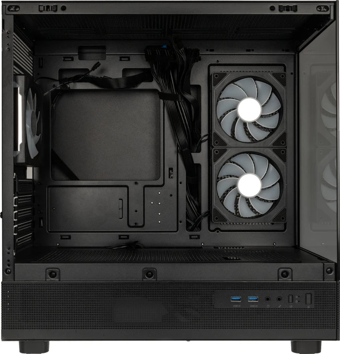 GSI SmartAssembly ARGB Glass, schwarz, Glasfenster, 650W ATX