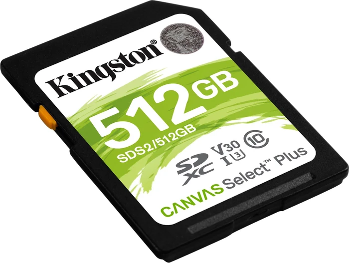 Kingston Canvas Select Plus Gen3 R100/W85 512GB, UHS-I U3, Class 10