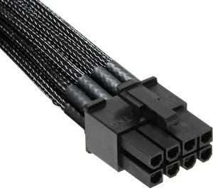 NZXT 6/8-Pin PCIe Verlängerung 45cm, sleeved schwarz