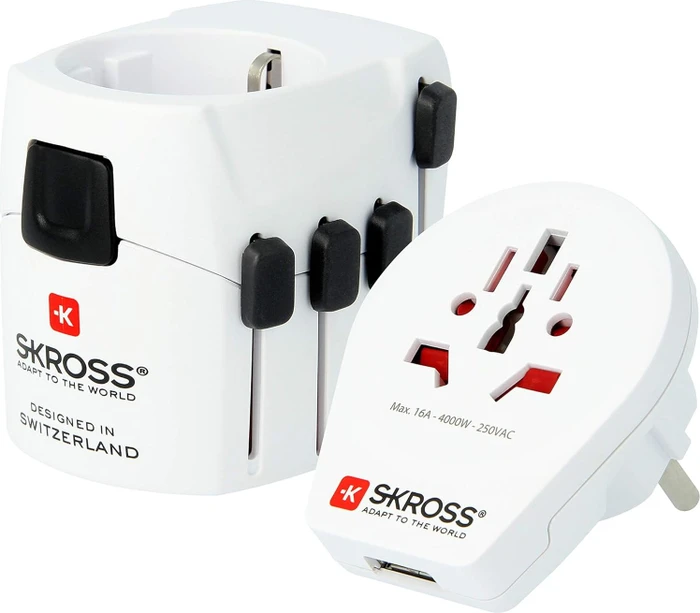 Skross World Travel Adapter Pro World & USB, 1x USB-A