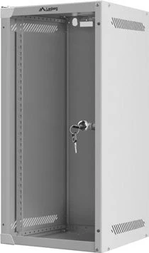 Lanberg WF10 Series 10" Rack Wandschrank 12HE, hängend, Flatpack, Glastür, IP20, RAL 7035, 310mm tief
