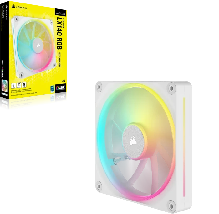 Corsair iCUE LX140 RGB Fan, weiß, 140mm