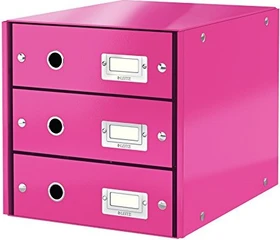 Leitz Click & Store WOW Schubladenbox, 3 Schubladen, pink