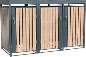 Westmann Planta Mülltonnenbox 3x 240l holzoptik/anthrazit