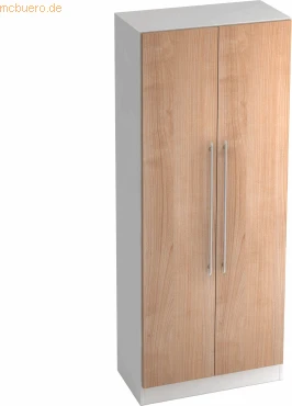 Hammerbacher Garderoben-Schrank 5OH V7200, Relinggriff, weiß/nussbaum, Schrankwand