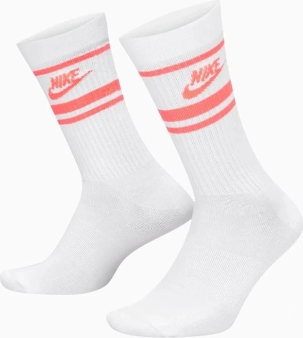 Nike Dri-FIT Everyday Essential Socken white/hot punch, 3 Paare