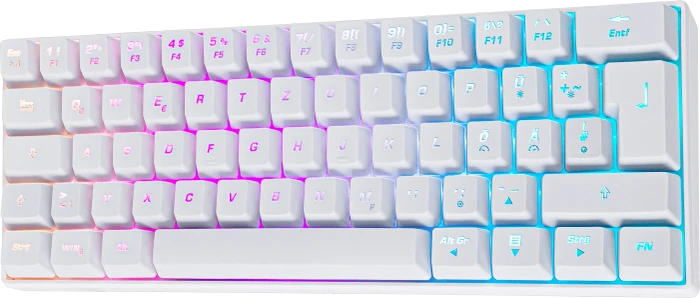 ISY IGK 5000-WT Mini Size Gaming Tastatur, weiß, LEDs RGB, Outemu Red, USB, DE
