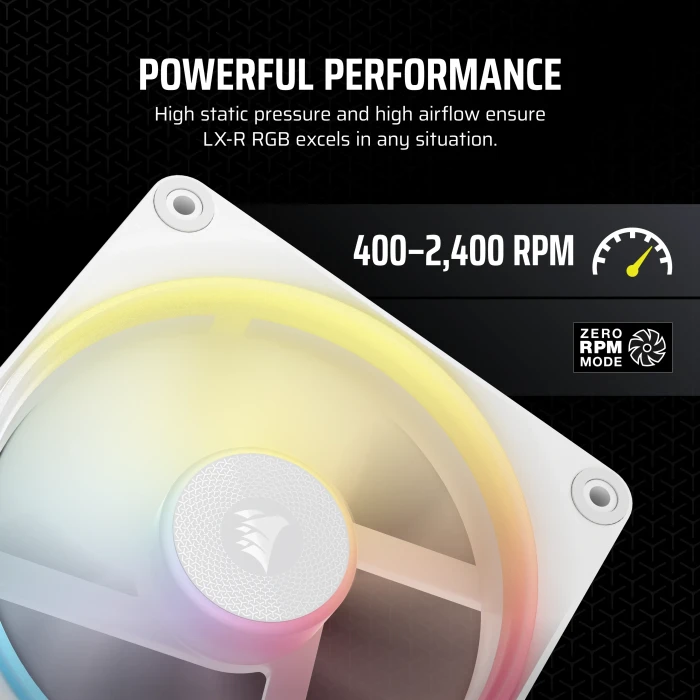 Corsair iCUE LINK LX120-R RGB Starter Kit, weiß, LED-Steuerung, 120mm, 3er-Pack