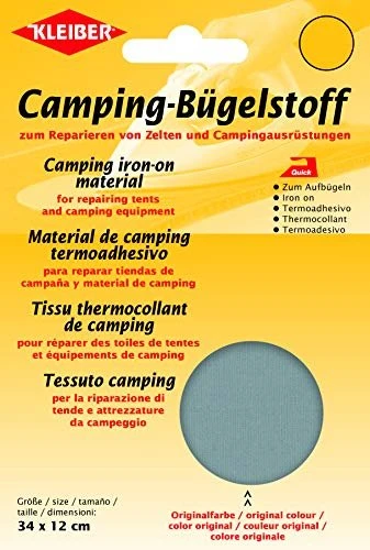 Kleiber Quick Camping Bügelstoff für Zelte Reparatur-Flicken grau