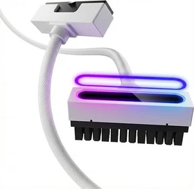 AsiaHorse Hydrus 24-Pin Verlängerungskabel, RGB beleuchtet, 18AWG, 90° gewinkelt, weiß, 30cm (Hydrus-24PIN-WHITE)