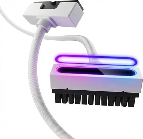 AsiaHorse Hydrus 24-Pin Verlängerungskabel, RGB beleuchtet, 18AWG, 90° gewinkelt, weiß, 30cm