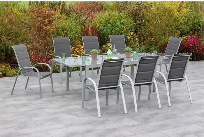 Merxx Amalfi di lusso Gartenmöbel-Set anthrazit, 9-tlg.