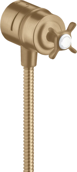 Hansgrohe Axor Montreux Wandanschluss Stop mit Rückflussverhinderer, Absperrventil und Kreuzgriff brushed bronze