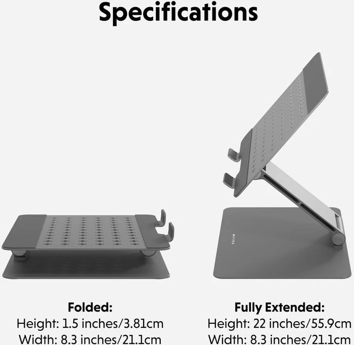 Targus HyperSpace, Notebook-Stand bis 16", Space Gray, grau, höhenverstellbar