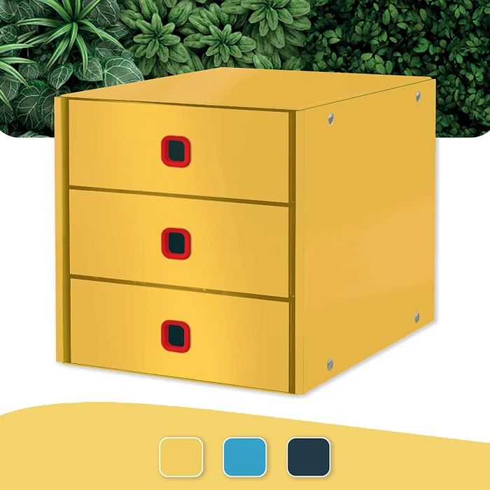 Leitz Click & Store Cosy Schubladenbox, 3 Schubladen, gelb