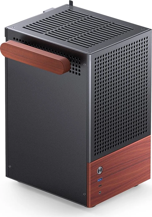 Jonsbo T6 Black, schwarz/braun, Glasfenster, Mini-ITX