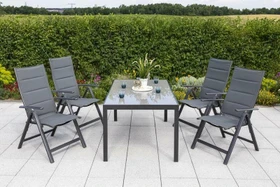Merxx Taviano Gartenmöbel-Set grau, 5-tlg.