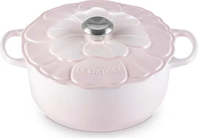 Le Creuset Signature Bräter Blume aus Gusseisen rund 26cm 5.3l shell pink