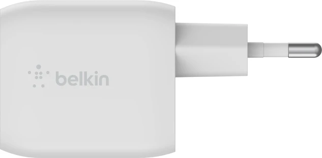 Belkin BoostCharge Pro USB-C-GaN-Ladegerät mit zwei Anschlüssen und PPS (45W) weiß