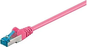 goobay Patchkabel, Cat6a, S/FTP, RJ-45/RJ-45, 1m, rosa