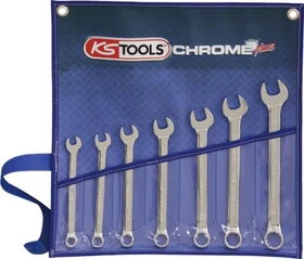 KS Tools CHROMEplus Ring-Maulschlüssel zöllig Schraubenschlüsselsatz inkl. Tasche, 7-tlg.