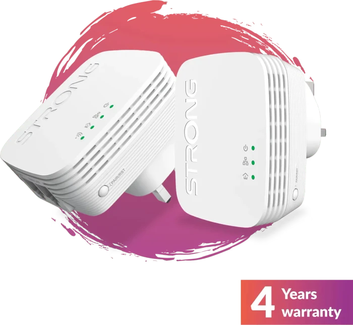 Strong Powerline Wi-Fi 600 Kit Mini, UK-Version, Powerline/WLAN-Access Point und Powerline-Adapter Set, 2er-Bundle