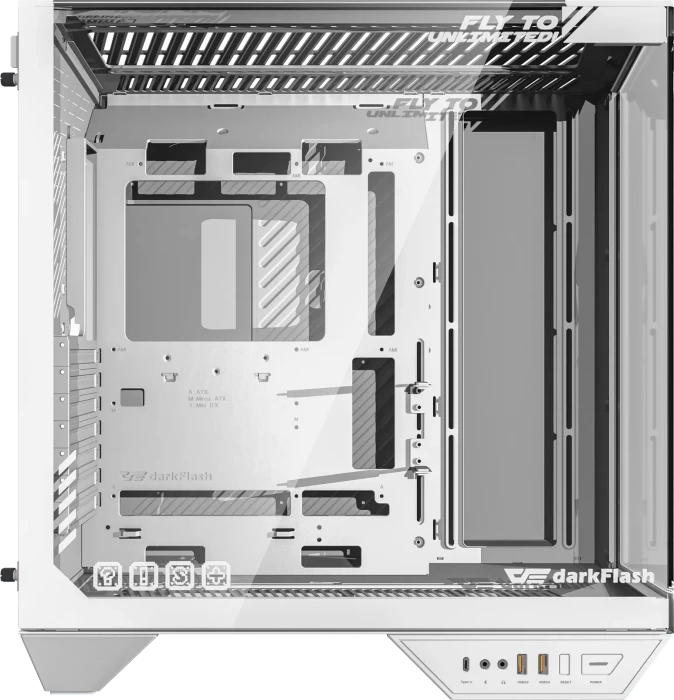 DarkFlash DY470 Ice White, inkl. Lüfter, Glasfenster