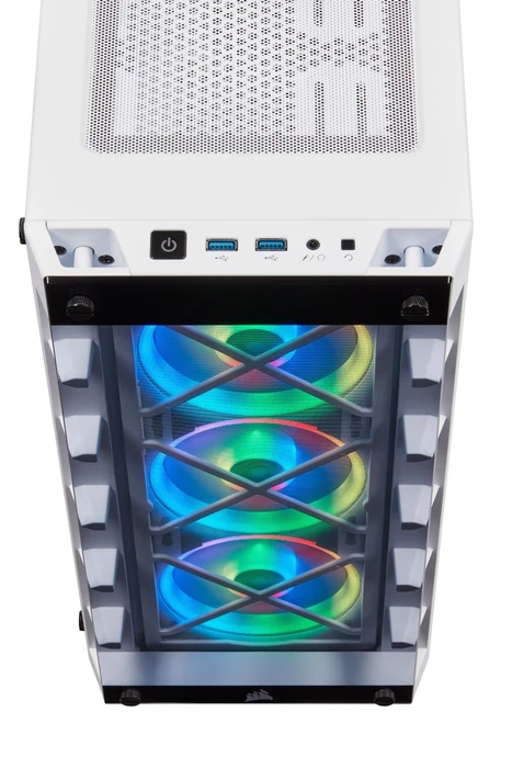 Corsair iCue 465X RGB, weiß, Glasfenster