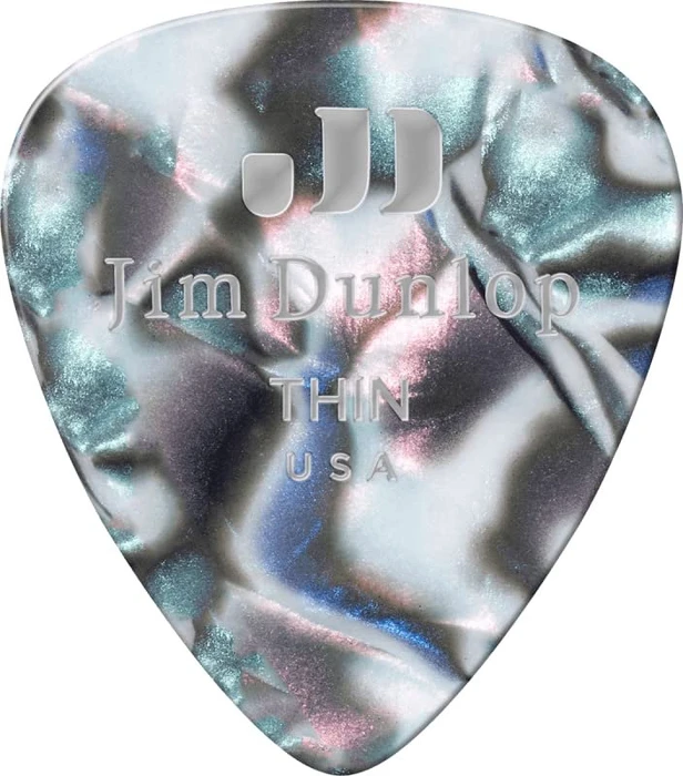 Dunlop Celluloid Abalone Pick, Thin, 12-Pack
