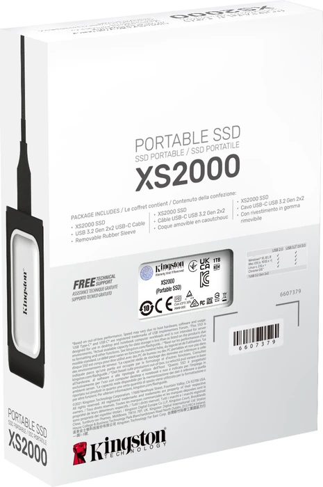 Kingston XS2000 Portable SSD, 1TB, USB-C 3.2