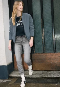 Street One Studio Slim Leg Jeans grey washed (Damen)