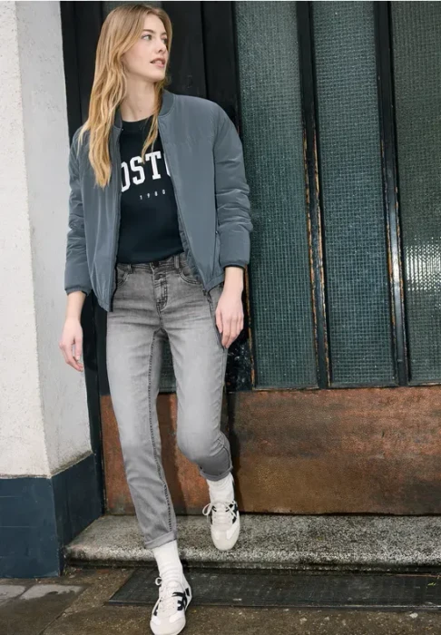 Street One Studio Slim Leg Jeans grey washed (Damen)