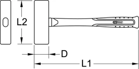 KS Tools BRONZEplus Fäustel Hickorystiel, 1.50kg
