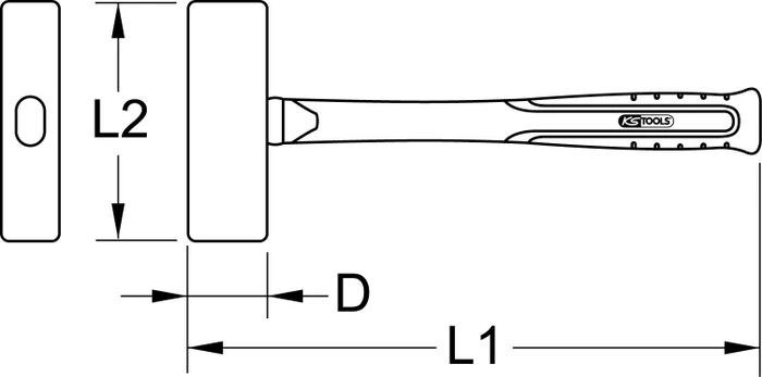 KS Tools BRONZEplus Fäustel Hickorystiel, 1.50kg