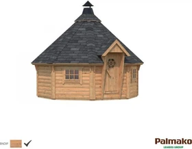 Palmako Eva 11.4m² Gartenhaus hellbraun tauchgrundiert