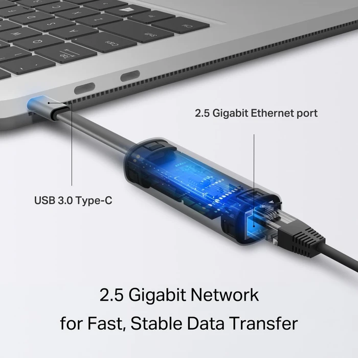 TP-Link USB-C zu 2.5Gb Ethernet Adapter LAN-Adapter, RJ-45, USB-C 3.0 [Stecker]